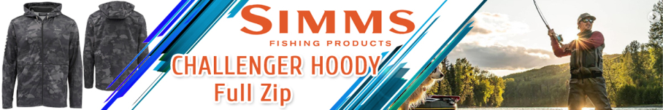 Simms Challenger Hoody - Full Zip, Hex Flo Camo Carbon