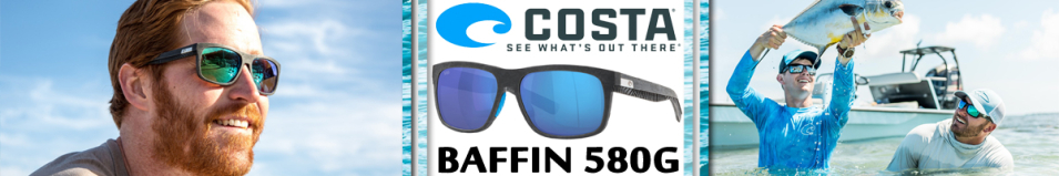 Costa Baffin 580 GLS Net Gray With Blue Rubber/ Blue Mirror