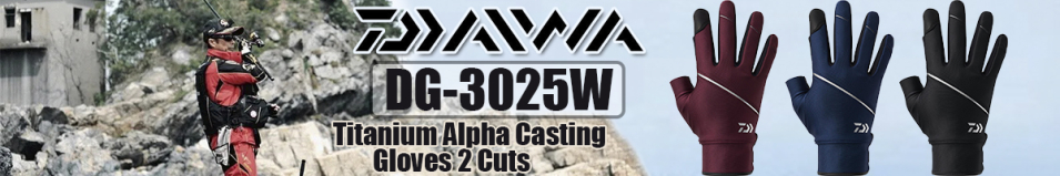 Daiwa DG-3025W Titanium Alpha Casting Gloves 2 Cuts [Black]