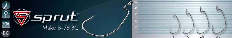 Sprut Mako B-78 BC (Offset Open Sting Worm Hook)
