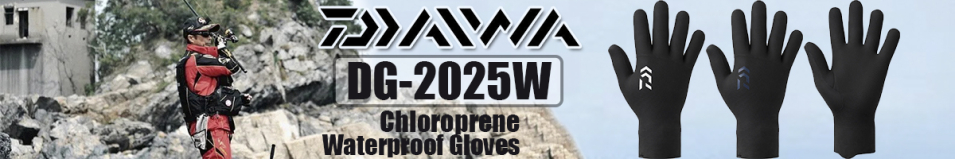 Daiwa DG-2025W Chloroprene Waterproof Gloves [Black]