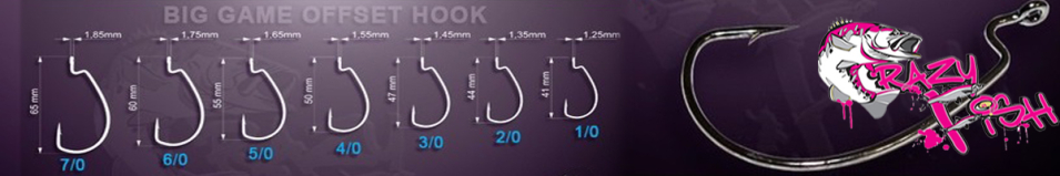 Crazy Fish Big Game Offset Hook BGOH