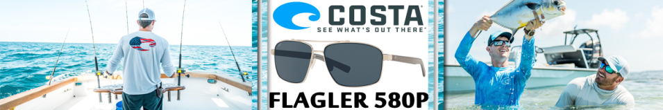Costa Flagler 580P Brushed Silver, Gray 580P