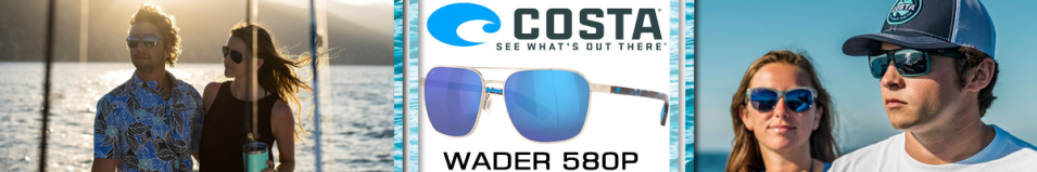 Costa Wader 580P Brushed Silver/Blue Mirror 580P