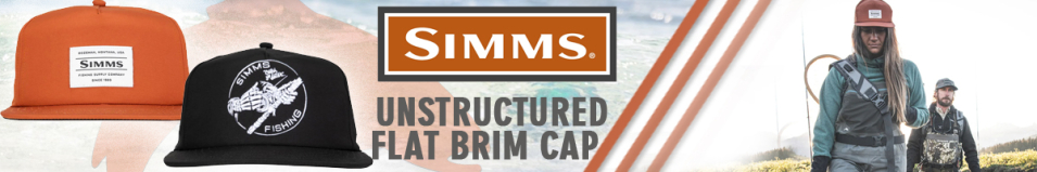 Simms Unstructured Flat Brim Cap, Black