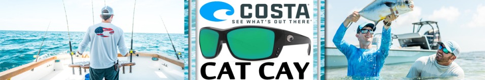 Costa Cat Cay 580 P Shiny Black/Green Mirror