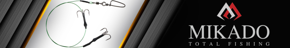 Mikado X-Plode (ZG11-020) Поводок стальной с 2 тройниками, вертлюг, застежка