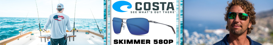 Costa Skimmer 580P Matte Silver + Translucent Grey/Orange/Blue Mirror 580P