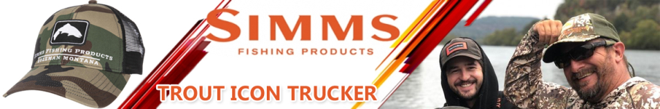 Simms Trout Icon Trucker, CX Woodland Camo