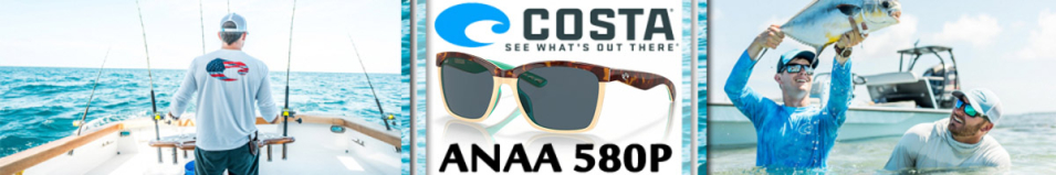 Costa ANAA 580P (Shiny Retro Tort/Crem/Mint Frame/ Gray, Medium)