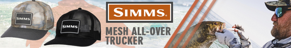 Simms Mesh All-Over Trucker, Hex Flo Camo Earth