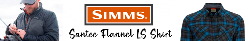 Simms Santee Flannel LS Shirt, Black/Bright Blue Window Pane Ombre