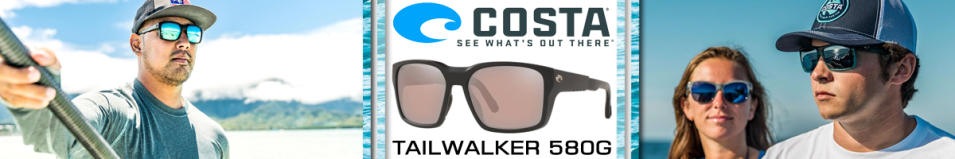 Costa Tailwalker 580G Matte Black/Copper Silver Mirror 580G