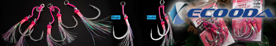 Ecooda Pink Style Jigging Hooks (Double hook)