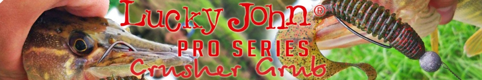 Lucky John Pro Series Crusher Grub 4,5" + офсетные крючки (Комплект)