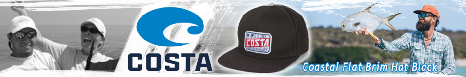 Costa Coastal Flat Brim Hat Black