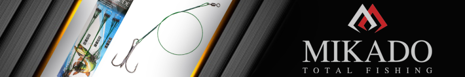 Mikado X-Plode (ZG11-013) Поводок стальной с тройником, вертлюг