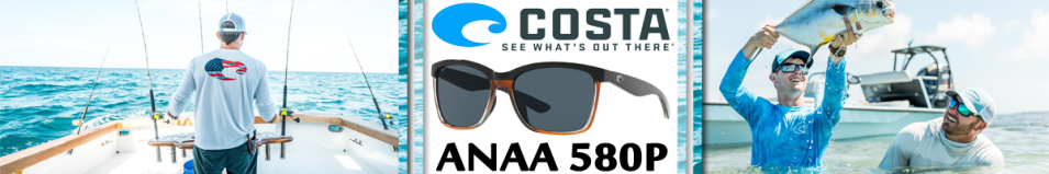 Costa Anaa 580P Shiny Black on Brown/Gray