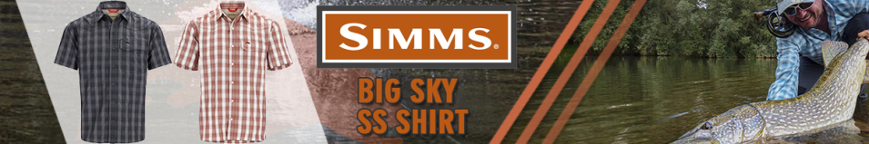 Simms Big Sky SS Shirt, Clay/Hickory Plaid