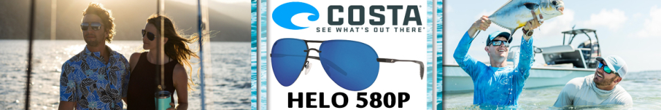 Costa Helo 580P Matte Black/Blue Mirror 580 P