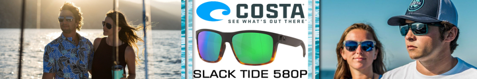 Costa Slack Tide 580 P Matte Black/Green Mirror 580P