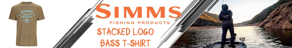 Simms Stacked Logo Bass T-Shirt, Military Heather