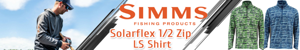 Simms Solarflex 1/2 Zip LS Shirt, Water Print Lawn