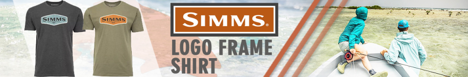 Simms Logo Frame T-Shirt, Charcoal Heather