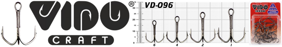 Vido Craft Outbarb Treble Hooks VD-096 (BN)