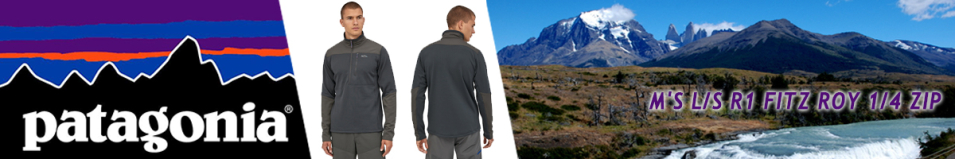 Patagonia M's L/S R1 Fitz Roy 1/4 Zip SNBL