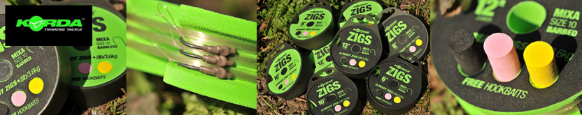 Korda Ready Zigs on spool Barbless