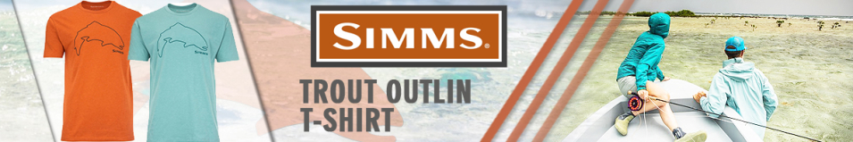 Simms Trout Outline T-Shirt, Adobe Heather