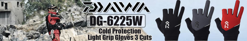 Daiwa DG-6225W Cold Protection Light Grip Gloves 3 Cuts [Gunmetal]