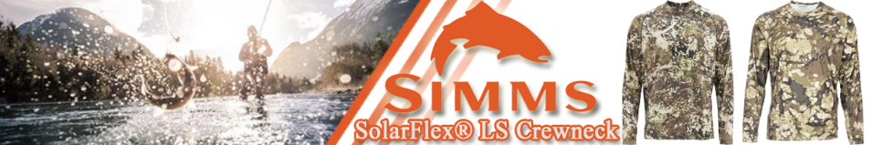 Simms SolarFlex LS Crewneck - Print, River Camo