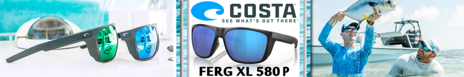 Costa Ferg XL 580P Matte Black/Blue Mirror 580P