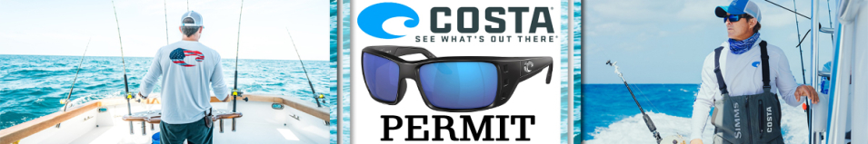 Costa Permit 580 GLS Matte Black/Blue Mirror