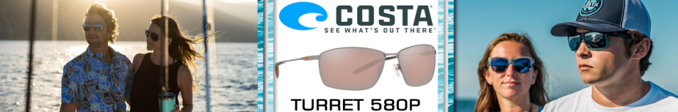 Costa Turret 580P Matte Silver + Translucent Grey/Orange/Copper Silver Mirror