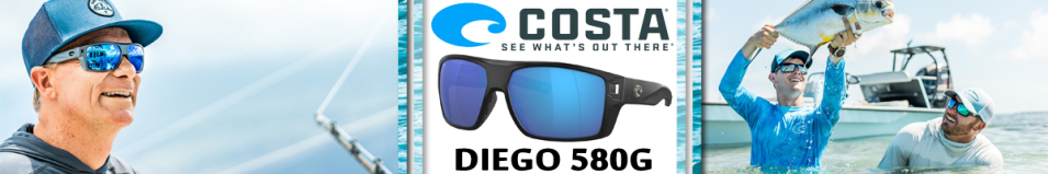 Costa Diego 580G Matte Black/Blue Mirror 580G