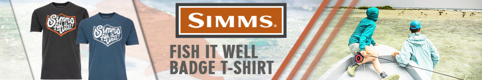 Simms Fish It Well Badge T-Shirt, Charcoal Heather