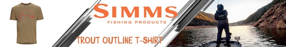 Simms Trout Outline T-Shirt, Military Heather