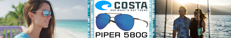 Costa Piper 580 GLS Shiny Black/Blue Mirror 580 G