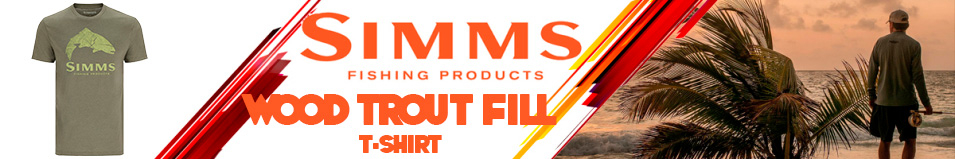 Simms Wood Trout Fill T-Shirt, Military Heather/Neon