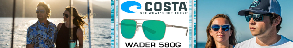 Costa Wader 580G Brushed Gunmetal/Green Mirror 580G