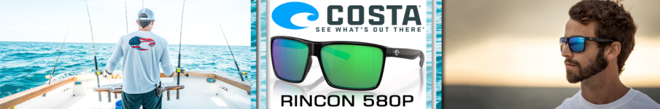 Costa Rincon 580 P Shiny Black/ Green Mirror