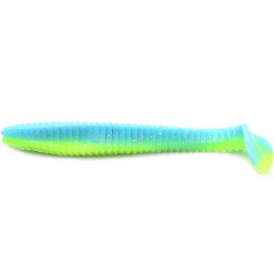 Силиконовая приманка Yaman Flatter Shad 4" цвет #18 - Ice Chartreuse (уп. 5 шт.)