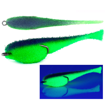 Мормыш Классическая Поролоновая рыбка с поджатым двойником 10 см, цв. 35 - крючок № 1