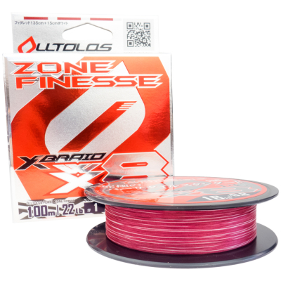 Леска плетеная YGK X-Braid Olltolos PE WX8 Zone Finesse 100m #1,2