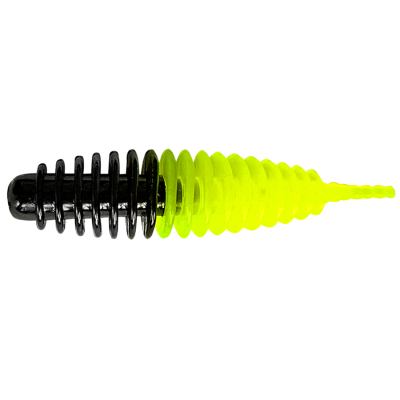 Силиконовая приманка Trout Bait Jumbo 65 Сыр цв. 18 (Black-Lemon)