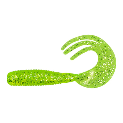 Твистер Dragon Dancer 1.5"/3.5cm 20 шт. CHARTREUSE silver glitter