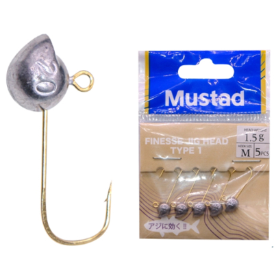 Джиг-головка Mustad Finesse Jig Head Type 1 AJ-JGR 0.8 гр. 5 шт/уп.